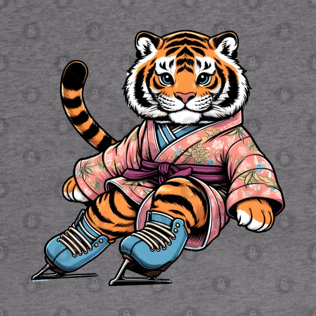 Ice skating Bengal tiger by Japanese Fever